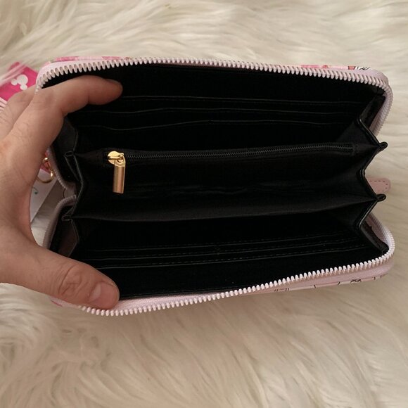 DISNEY Aristocat Marie Floral Zip Around Wallet in Pink/White - Picture 5 of 5